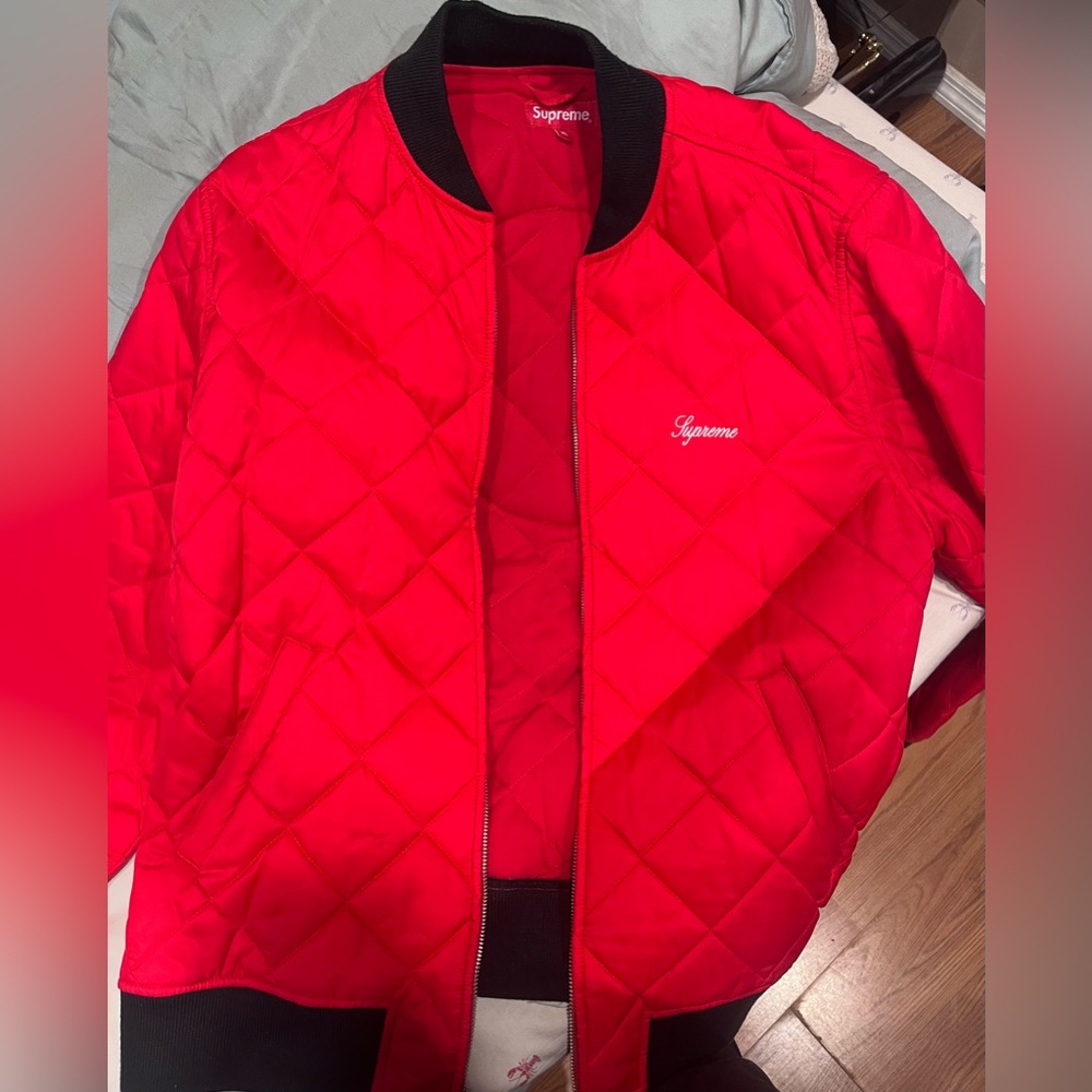 Supreme Sequin Quilted Patch f*** ‘Em All Jacket